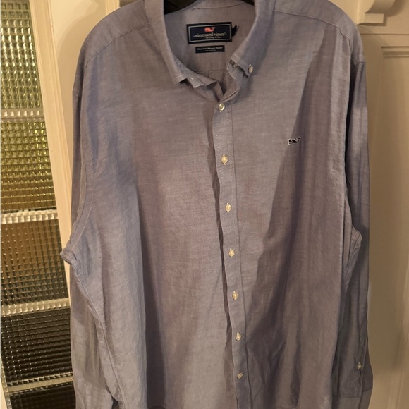 Vineyard Vines Long Sleeve Button Up Oxford Shirt Mens XXL Blue Slim Fit - Picture 5 of 7